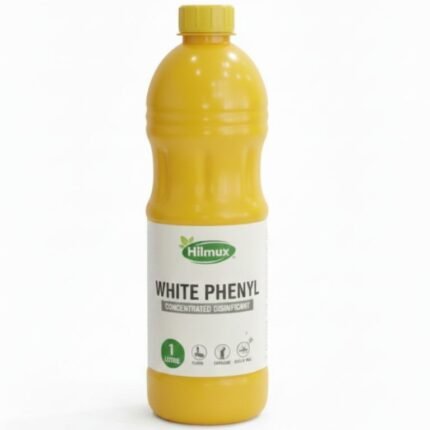 Hilmux White Phenyl 1 Liter Disinfectant Cleaner Slender Yellow Bottle
