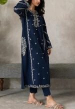 Hilmux Exclusive Summer Wedding Lawn Suit | Luxury Embroidered Unstitched Outfit - Image 6