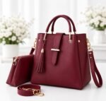 2-PCS TUSEL Premium Leather Shoulder Handbags for Women